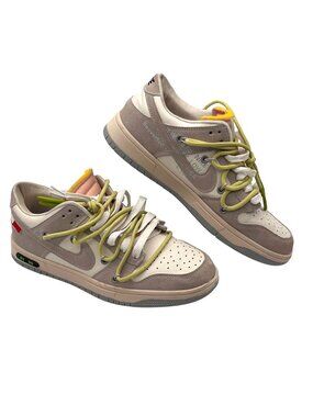 Nike SB Dunk Low Off-White Lot 01 of 50 Sneakers Size 9 Gray Suede White Leather